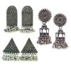 The exquisite 3 Oxidized Jhumkis combo