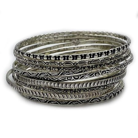 Contemporary German Oxidized Bangles