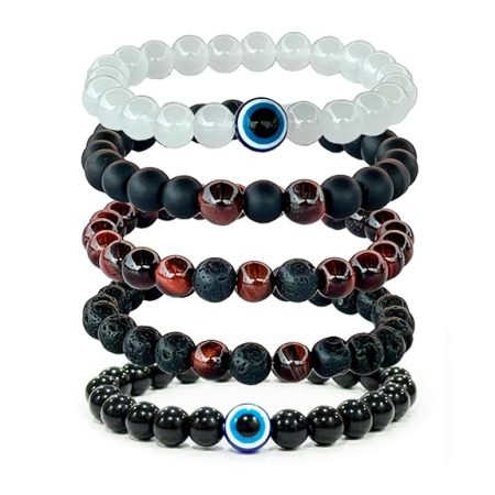 Red tiger eye beaded bracelets, Its known for Unlocking Confidence, & Speaking Ability Bracelets are comibined with Lava, and Black Onyx