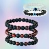 Red tiger eye beaded bracelets, Its known for Unlocking Confidence, & Speaking Ability Bracelets are comibined with Lava, and Black Onyx - Image 2