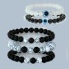 Knowledge-Enriching Bracelets of White Howlite,Lava, and Black Onyx, Boosts hunger for knowledge good for Balance, Calm & Memory Enhancement - Image 2