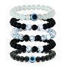 Knowledge-Enriching Bracelets of White Howlite,Lava, and Black Onyx, Boosts hunger for knowledge good for Balance, Calm & Memory Enhancement