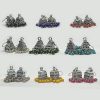 Traditional Handmade Jhumki Combos Nine Pair in Nine Different Colors Pearls Three Shaped, Oxidized Jhumkis in Dome, Triangle and Palki Shapes - Image 3