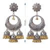 Golden Boho Bollywood Style Elegance Oxidized Ethnic Dangler Designer Jhumki - Image 3
