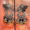 Golden Boho Bollywood Style Elegance Oxidized Ethnic Dangler Designer Jhumki - Image 2