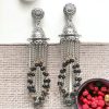 Black Bold and Beautiful: Long Oxidized Tassel Jhumka Earrings with Pretty Multicolor Options - Versatile Elegance for all kind of Wears - Image 3
