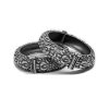 Single Piece of Silver Replica Rajwadi Sahiba Openable Bracelet & Kada, Oxidised Hand-Cuff Tribal Bangle, Traditional and Antique finish - Image 3
