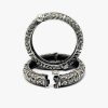 Single Piece of Silver Replica Rajwadi Sahiba Openable Bracelet & Kada, Oxidised Hand-Cuff Tribal Bangle, Traditional and Antique finish - Image 3