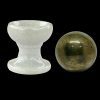 Pyrite Stone Ball on Marble Stand, Natural Healing Crystal for Prosperity, Wealth, Success, Growth, and Protection, Keep at workspace or Home Decor. (150-200 Gm)