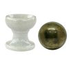 Pyrite Stone Ball on Marble Stand, Natural Healing Crystal for Prosperity, Wealth, Success, Growth, and Protection, Keep at workspace or Home Decor. (150-200 Gm) - Image 2