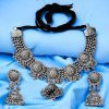 Antique Afghan Oxidized polished Ethnic Necklace and Earrings Jewelry Set with Ghungroo Bells for women and girls - Image 7