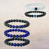 Lapis Lazuli Bracelet with Royal Blue Beads Lava, combined with Lava and Black Onyx Beads Natural healing - Image 3