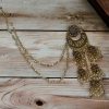 Golden Chand Bali Design Ear Ring with Kan Chain and White Beads Hair Chain for women and girls - Image 8