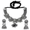 Antique Afghan Oxidized polished Ethnic Necklace and Earrings Jewelry Set with Ghungroo Bells for women and girls - Image 2