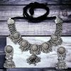Antique Afghan Oxidized polished Ethnic Necklace and Earrings Jewelry Set with Ghungroo Bells for women and girls - Image 8