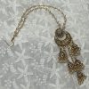 Golden Chand Bali Design Ear Ring with Kan Chain and White Beads Hair Chain for women and girls - Image 6