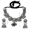 Antique Afghan Oxidized polished Ethnic Necklace and Earrings Jewelry Set with Ghungroo Bells for women and girls - Image 6