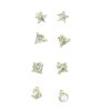 Stunning Solitaire AD Stud Earrings (Zirconia) for Women - 4 Shapes (Square, Triangle, Round, Star) in 4 Sizes (Stud Size 5,6,7,8 mm) - Image 7