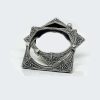 Single Piece of Silver Replica Rajwadi Sahiba Openable Bracelet & Kada, Oxidised Hand-Cuff Tribal Bangle, Traditional and Antique finish - Image 3