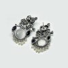 Oxidized Radha Krishna Earrings for Krishna Janmashtami and Garba Celebrations with Monalisa Stone - Divine Bond Celebration Earring - Image 3