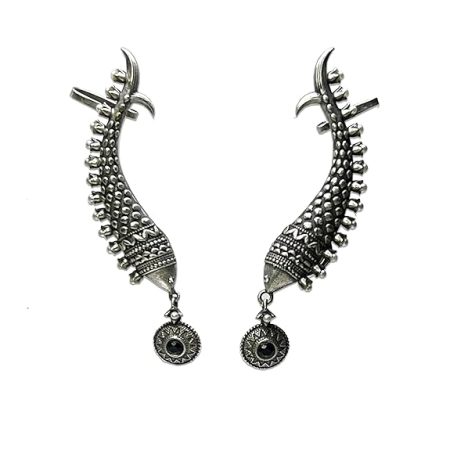 Multicolor Matsya Helix Earring for upper Ear Lobe, Brass with Oxidized Fish Motif Ear Cuffs & Cartilage Earrings for whole ear earrings Women and Girls