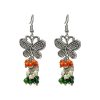 Patriotic Tri color Indian Flag Color Jhumka | Traditional & Modern Design Earrings perfect for Independence day, Republic Day, and to Support Indian Team Matches. - Image 3