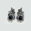 Oxidized Radha Krishna Earrings for Krishna Janmashtami and Garba Celebrations with Monalisa Stone - Divine Bond Celebration Earring - Image 4