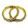 Traditional Pearl Studded Gold Plated Metal Bangles (Kada) for Women and Girls (Set of 2) - Image 7