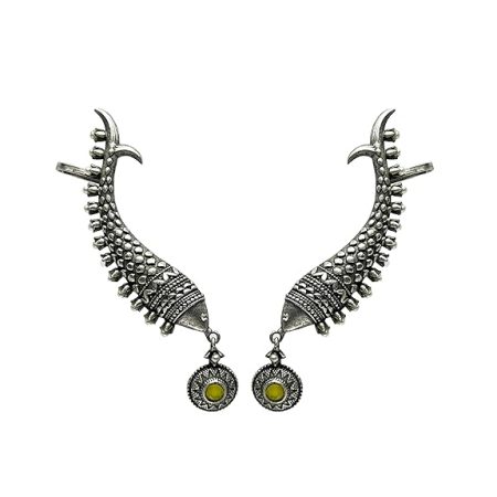 Multicolor Matsya Helix Earring for upper Ear Lobe, Brass with Oxidized Fish Motif Ear Cuffs & Cartilage Earrings for whole ear earrings Women and Girls