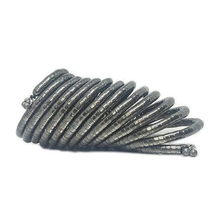 Metallic Colored Multi-Wrap Flexible Snake Kada Bracelet - Spiral Spring Coil Silver Snake Bangle