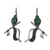 Oxidized Krishna Mor Pankh Earrings with Murli - Bansuri & Krisnha Bhakti inspired for women and girls