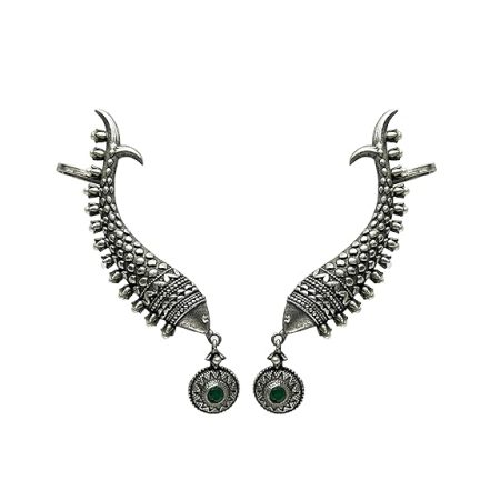 Multicolor Matsya Helix Earring for upper Ear Lobe, Brass with Oxidized Fish Motif Ear Cuffs & Cartilage Earrings for whole ear earrings Women and Girls