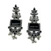 Monalisa Stone Peacock Earrings - Oxidized Finish, Brass, Silver Replica, Exquisite Oxidised Peacock Earring