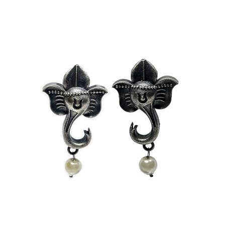 Oxidized Lord Ganesh Temple Drop Earrings | Ganpati Divine Charm | Multiple Designs for Women and Girls