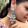 Antique Oxidized Handmade Jhumka Earrings with Pearls & Beads - Traditional Ethnic Textured Women Jhumki with fine detailing