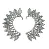 Crescent Leaf Ear Cuff Earrings - Clip-on Ear Jacket, Butterfly Ear Climbers, Oxidised Ear Cuffs for Non-Pierced Ears for Women and Girls