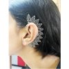 Crescent Leaf Ear Cuff Earrings - Clip-on Ear Jacket, Butterfly Ear Climbers, Oxidised Ear Cuffs for Non-Pierced Ears for Women and Girls - Image 3