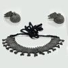 Black Oxidised Slique Ethnic Boho Tribal Necklace Set with Ghungroo & Jhumka Fusion for women and girls - Image 5