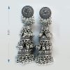 Oxidised Fusion 3 - Layered Oxidized and long black Jhumka Earrings set for women and girls - Image 4