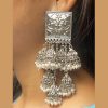 Antique Oxidized Handmade Jhumka Earrings with Pearls & Beads - Traditional Ethnic Textured Women Jhumki with fine detailing - Image 4