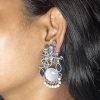 Oxidized Radha Krishna Earrings for Krishna Janmashtami and Garba Celebrations with Monalisa Stone - Divine Bond Celebration Earring - Image 4