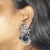 Oxidized Radha Krishna Earrings for Krishna Janmashtami and Garba Celebrations with Monalisa Stone - Divine Bond Celebration Earring - Image 5