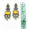 Monalisa Stone Peacock Earrings - Oxidized Finish, Brass, Silver Replica, Exquisite Oxidised Peacock Earring - Image 4