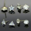 Stunning Solitaire AD Stud Earrings (Zirconia) for Women - 4 Shapes (Square, Triangle, Round, Star) in 4 Sizes (Stud Size 5,6,7,8 mm) - Image 5