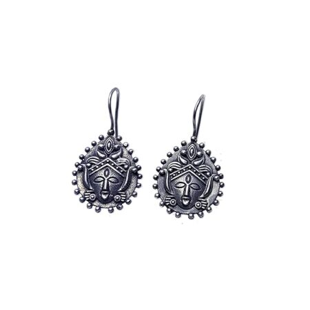 Smart N Perfect for Office & College Wear Elegant Brass Butterfly and Flower Oxidised Drop Earrings for Women | Auspicious Jewelry