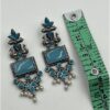 Monalisa Stone Peacock Earrings - Oxidized Finish, Brass, Silver Replica, Exquisite Oxidised Peacock Earring - Image 4