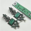 Monalisa Stone Peacock Earrings - Oxidized Finish, Brass, Silver Replica, Exquisite Oxidised Peacock Earring - Image 3