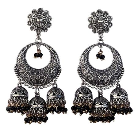 Traditional Chandbali Statement Oxidized Ethnic Dangler Designer Jhumki Available in 6 Vibrant Colors