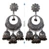 Traditional Chandbali Statement Oxidized Ethnic Dangler Designer Jhumki Available in 6 Vibrant Colors - Image 3