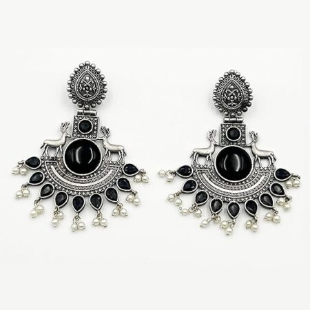 Classic Monalisa Deer Earrings – Jaipur Design Oxidised Drop Earrings for Women’s n Girls